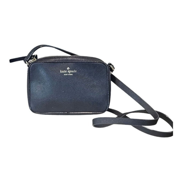 Kate Spade Black Zipper Closure Adjustable Strap Leather Crossbody Handbag - Picture 5 of 8